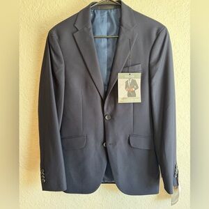 NWT Kenneth Cole Reaction Techni-Cole The Flex Coat Suit Jacket 36R Navy Slim